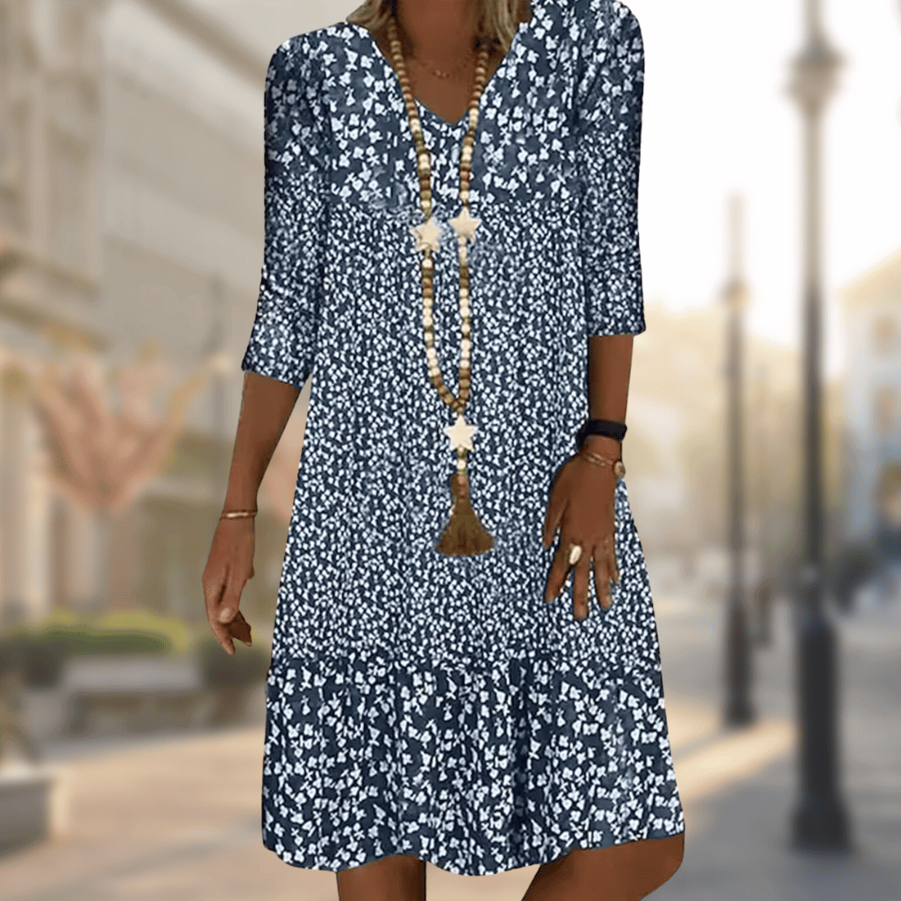 Eliana | Modern Comfortable Dress - Blue / 2XL