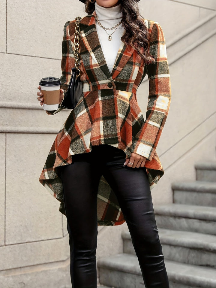 Adele | Draped Plaid Jacket