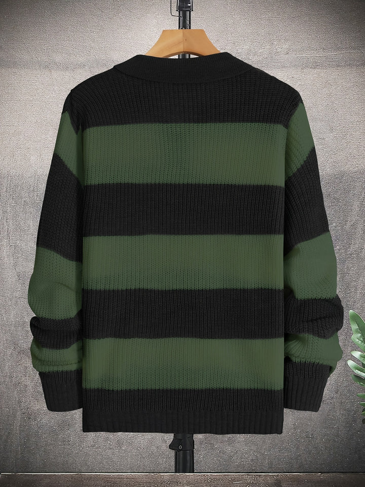 Sawyer | Color-Blocked Button-Neck Sweater