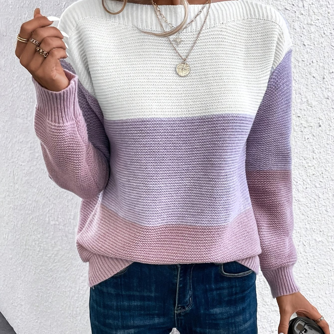 Serena | Color-Blocked Drop-Shoulder Sweater