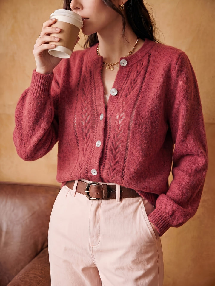 Adeline | Softly Textured Round-Neck Cardigan