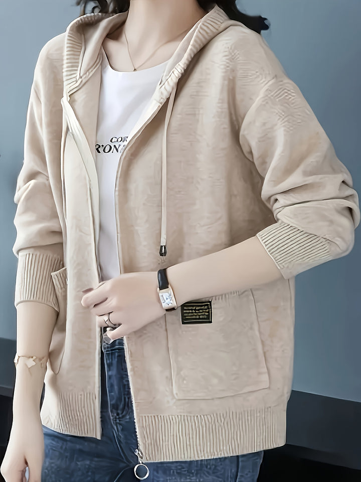 Rowena | Cozy Zip-Up Hooded Cardigan