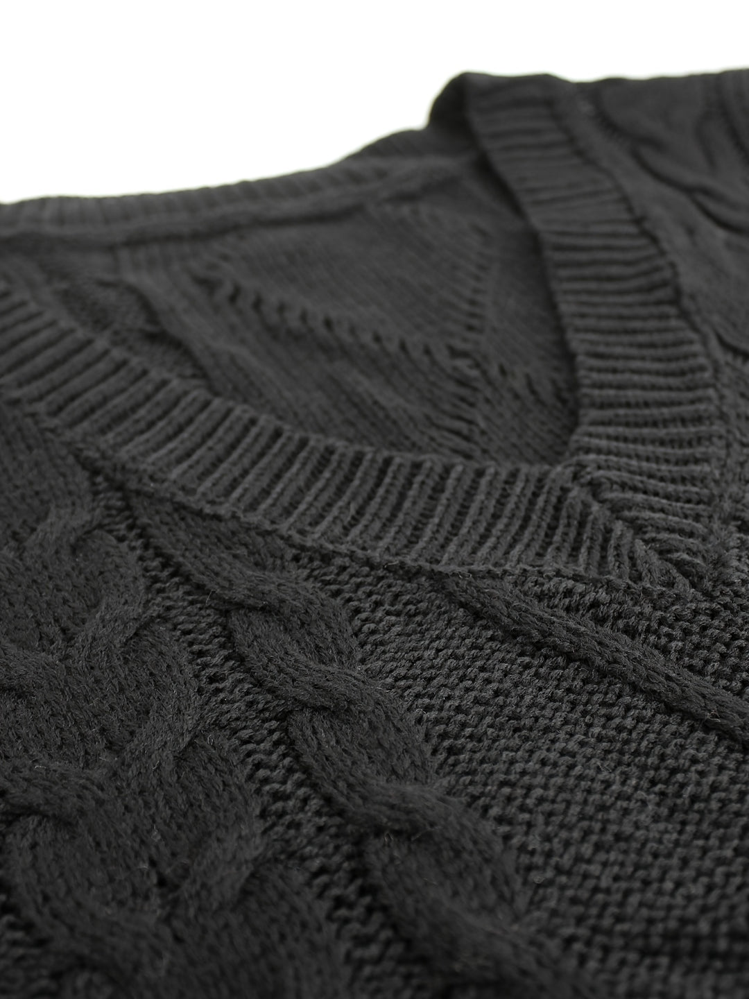 Cora | Cozy Cable-Knit V-Neck Sweater Vest