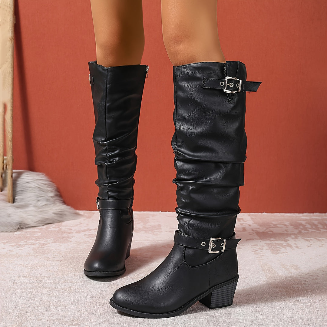 Brynn | Slouch Buckle Tall Boots