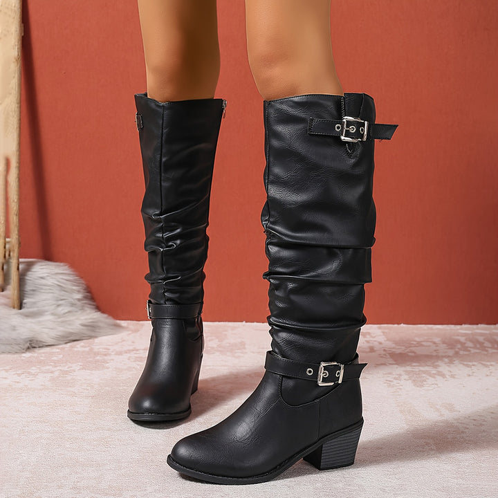 Brynn | Slouch Buckle Tall Boots