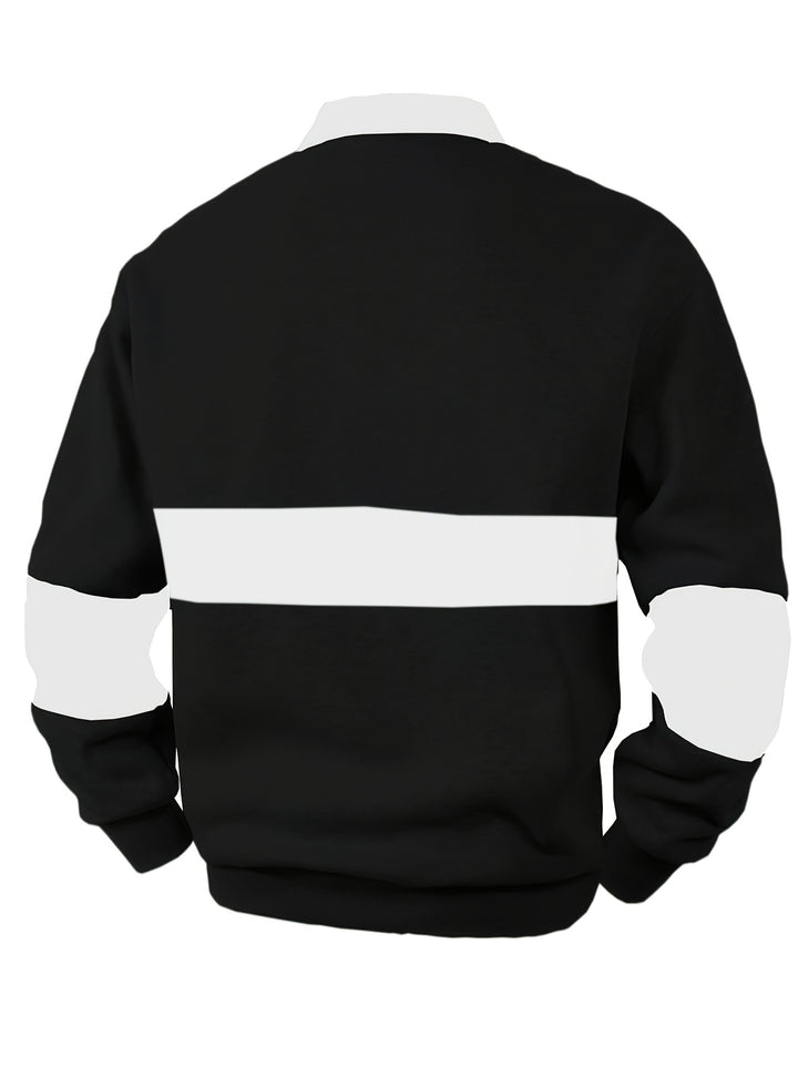 Grayson | Colour-Block Long Sleeve Polo Shirt