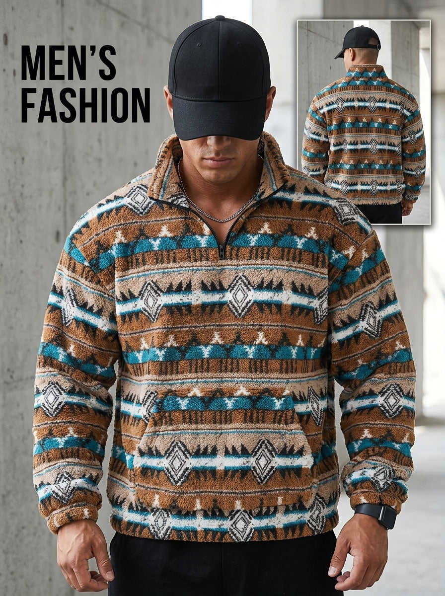 Rowan | Patterned Quarter-Zip Pullover
