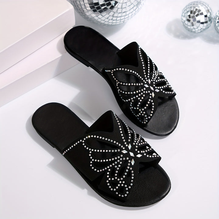 Faye | Sparkling Butterfly Slide Sandals
