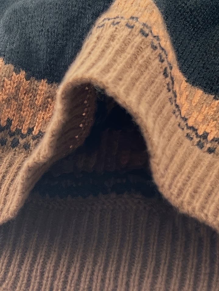 Brenna | Chunky Jacquard Round Neck Sweater