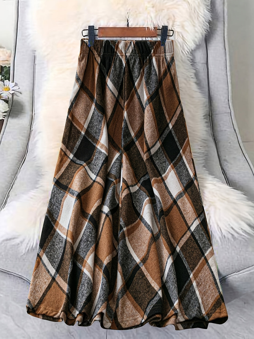 Lorena | Flared A-Line Plaid Skirt