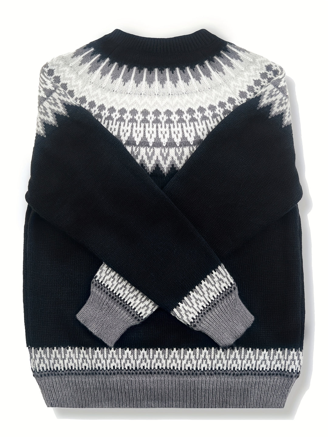 Brenna | Chunky Jacquard Round Neck Sweater