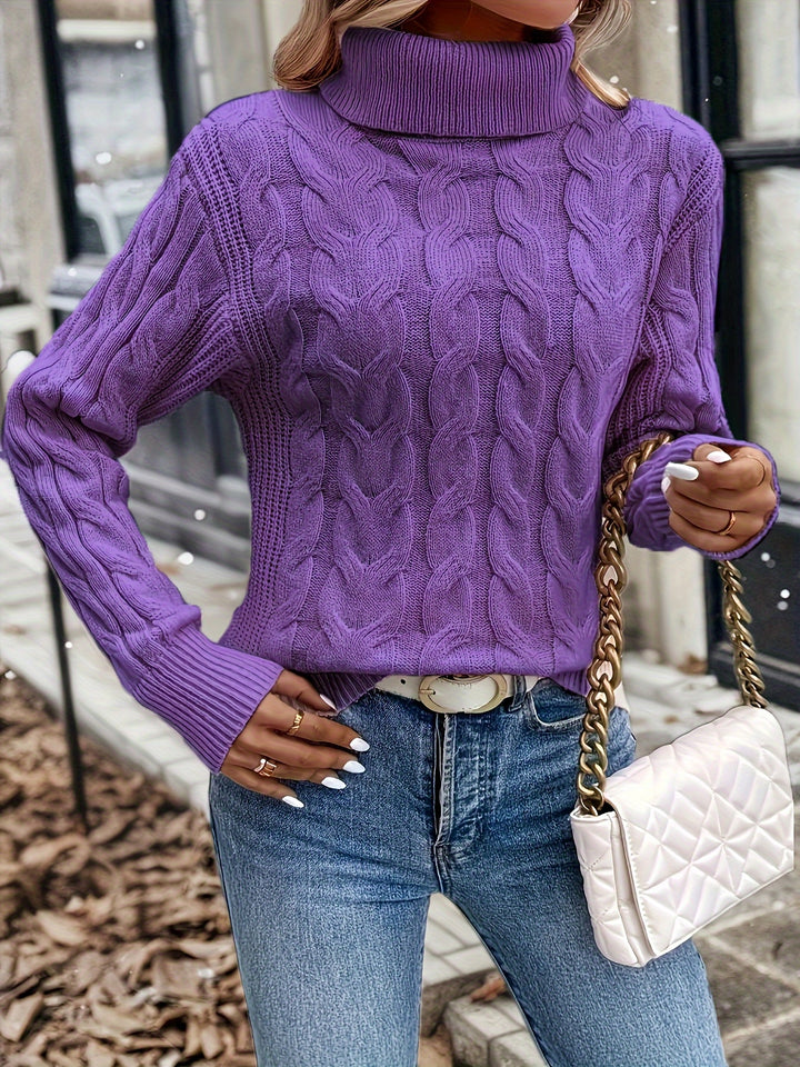 Celeste | Cozy Cable-Knit Turtleneck Sweater