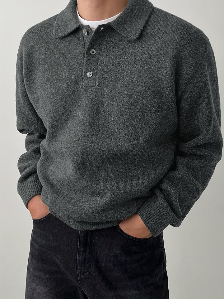 Landon | Refined Polo Collar Sweater