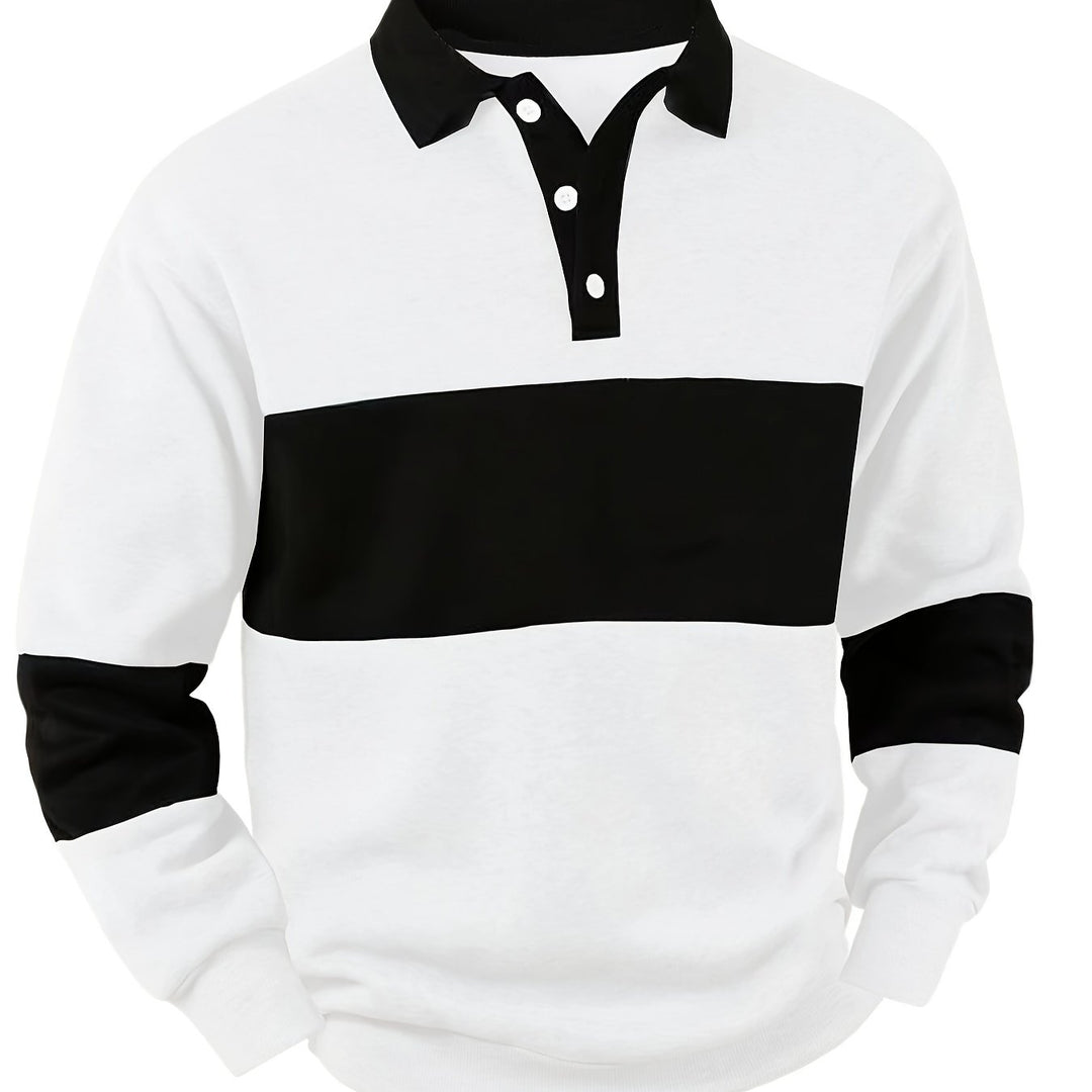 Grayson | Colour-Block Long Sleeve Polo Shirt
