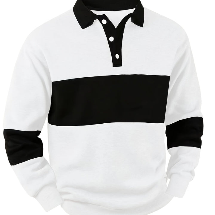 Grayson | Colour-Block Long Sleeve Polo Shirt