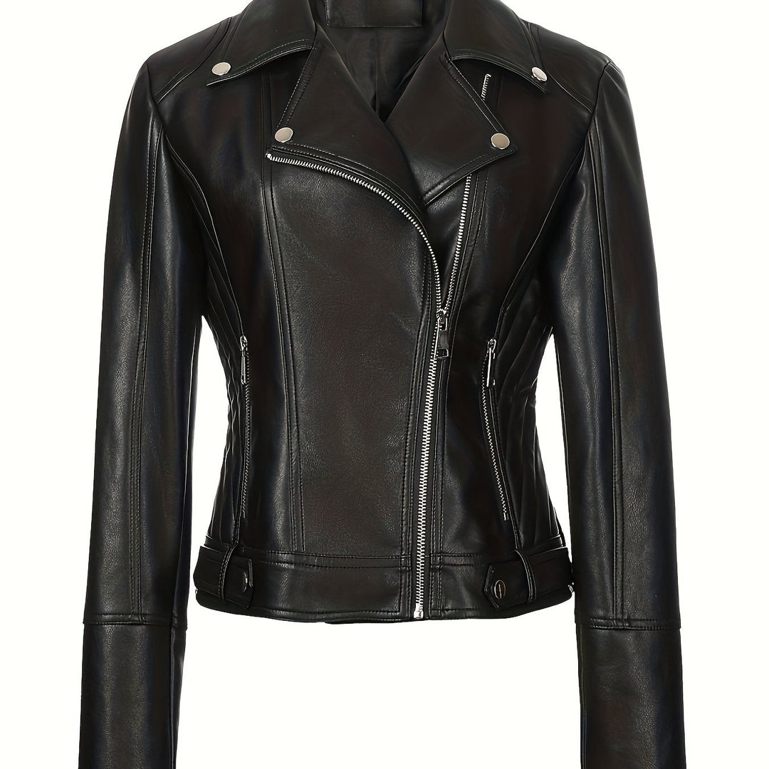 Mabel | Sculpted Zip-Front Moto Jacket