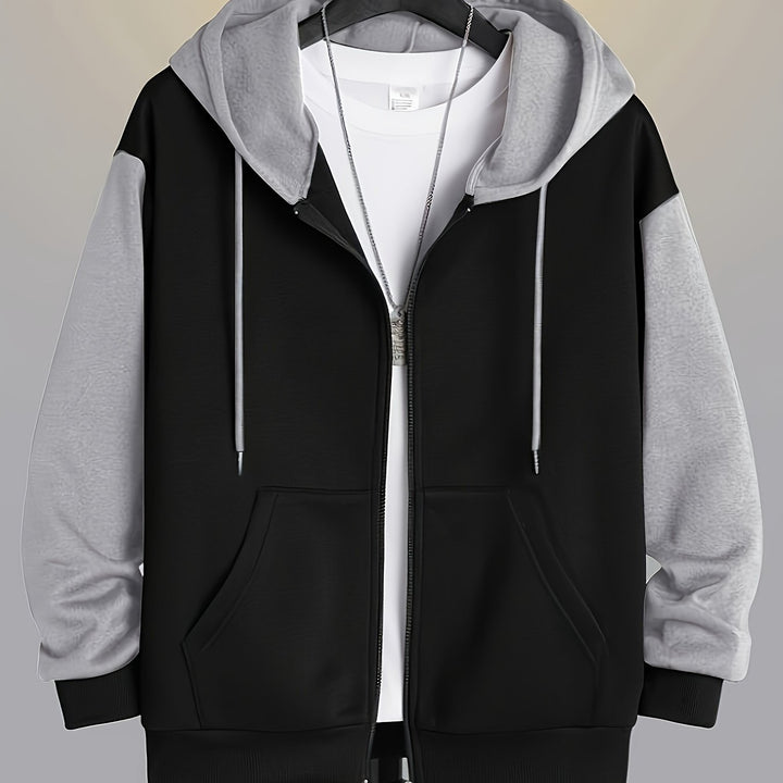 Cedric | Color Block Zip-Up Hoodie