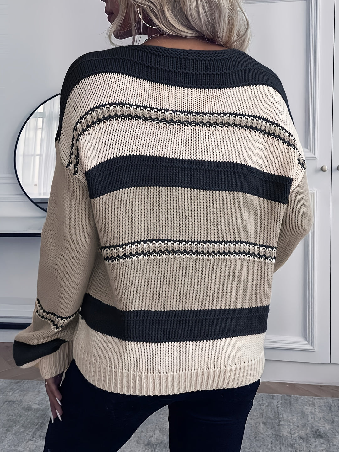Rosemary | Colour-Block V-Neck Sweater