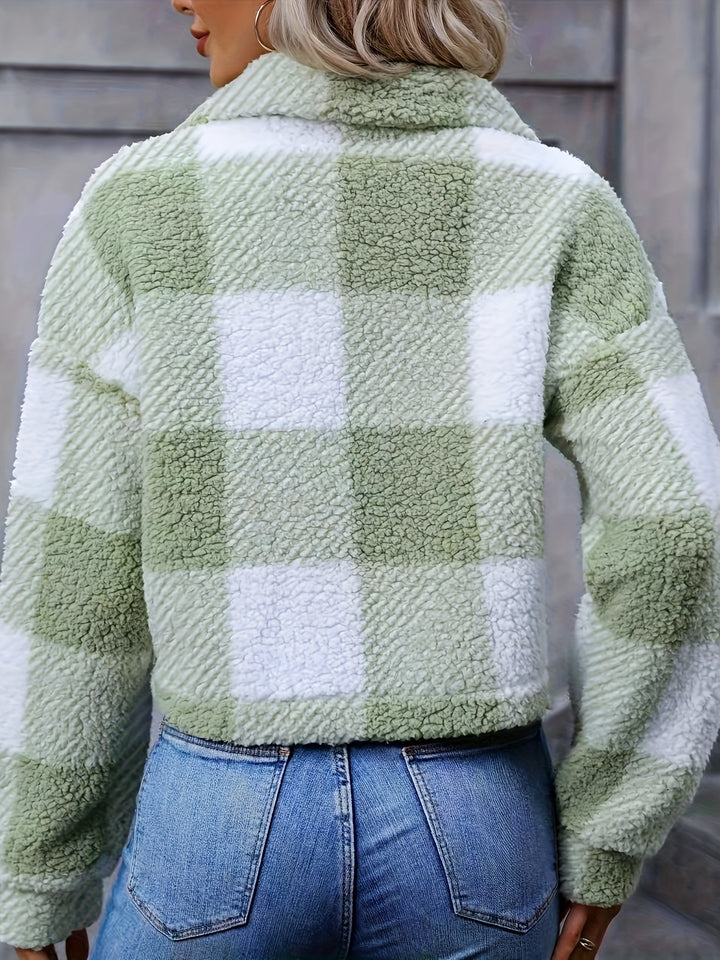 Marnie | Cozy Cropped Plaid Jacket