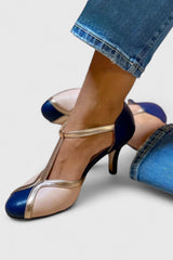 Rachel | Comfortable Color Block Heels