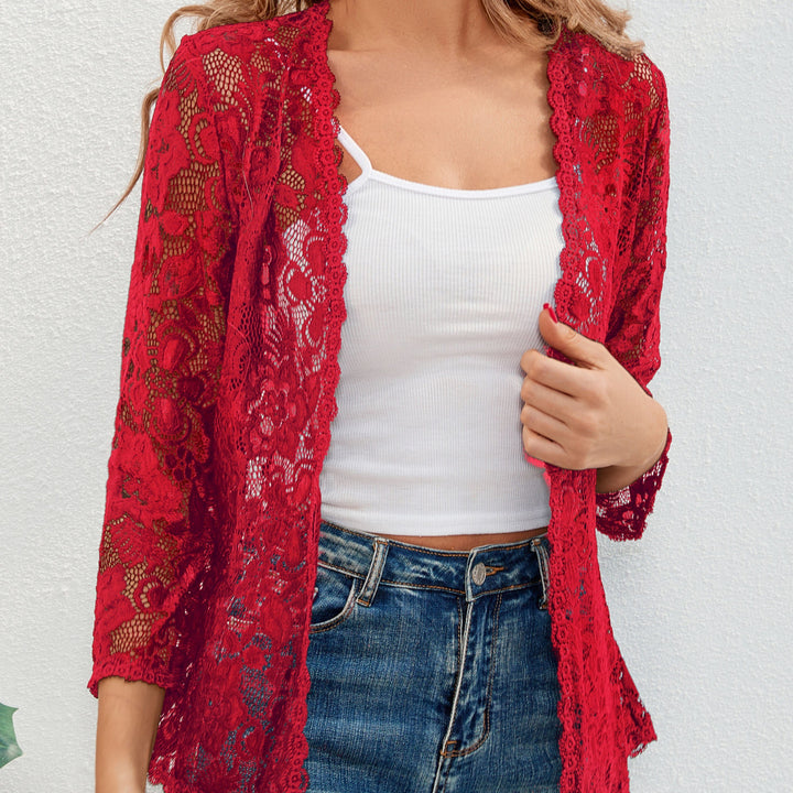 Cassandra | Floral Openwork Cardigan