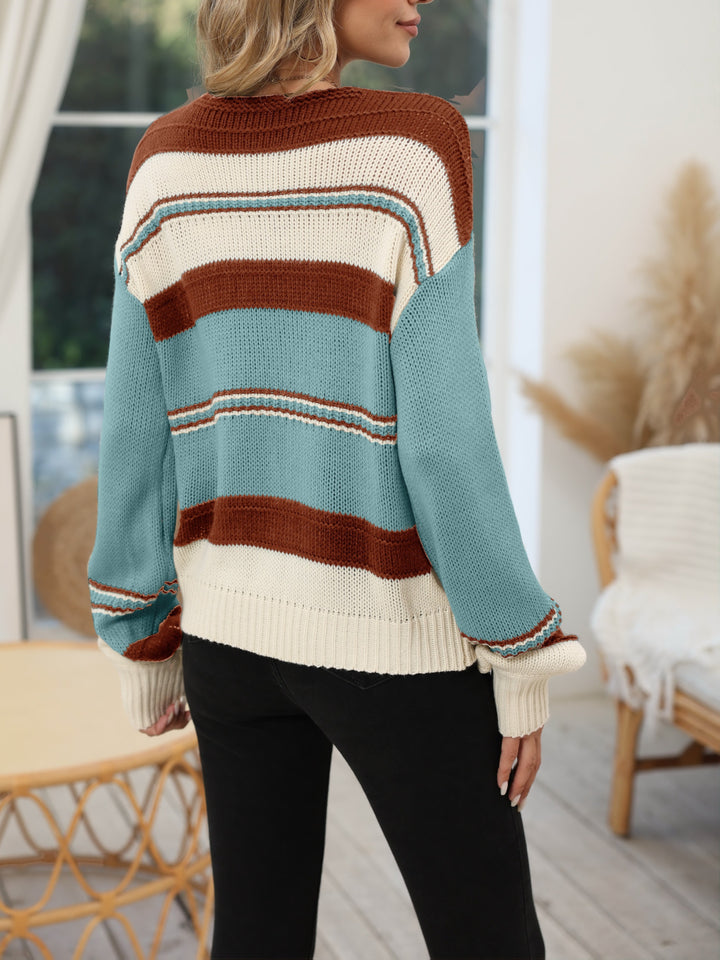 Rosemary | Colour-Block V-Neck Sweater