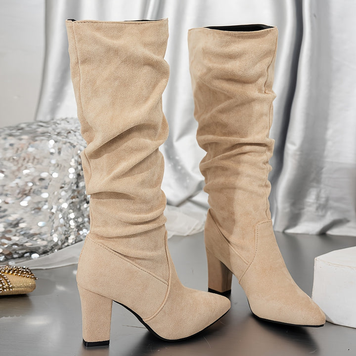 Lorena | Slouch Knee-High Heeled Boots