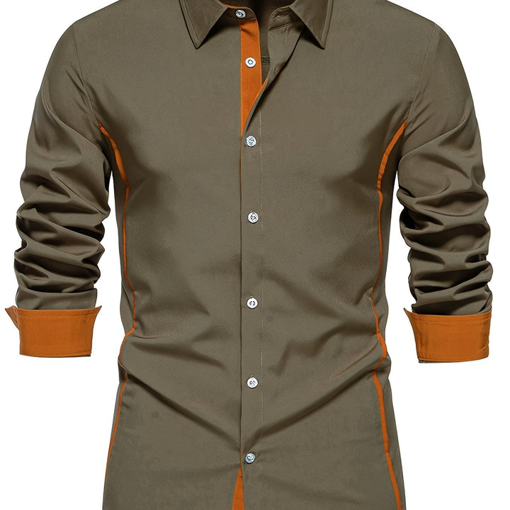 Anthony | Contrast Trim Button-Up Shirt