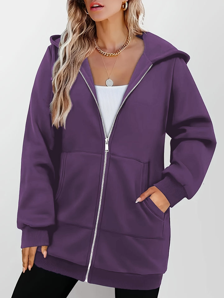 Heather | Longline Hooded Zip Jacket