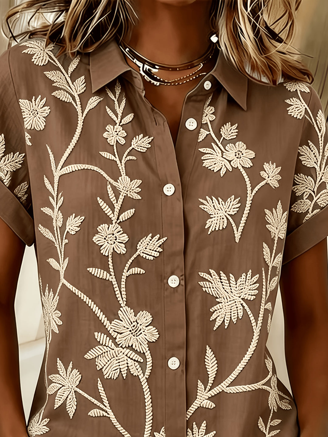 Regina | Botanical Print Shirt