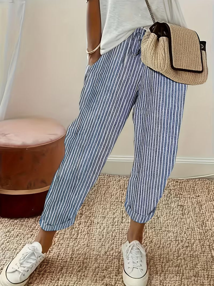 Marley | Striped Wide-Leg Casual Pants