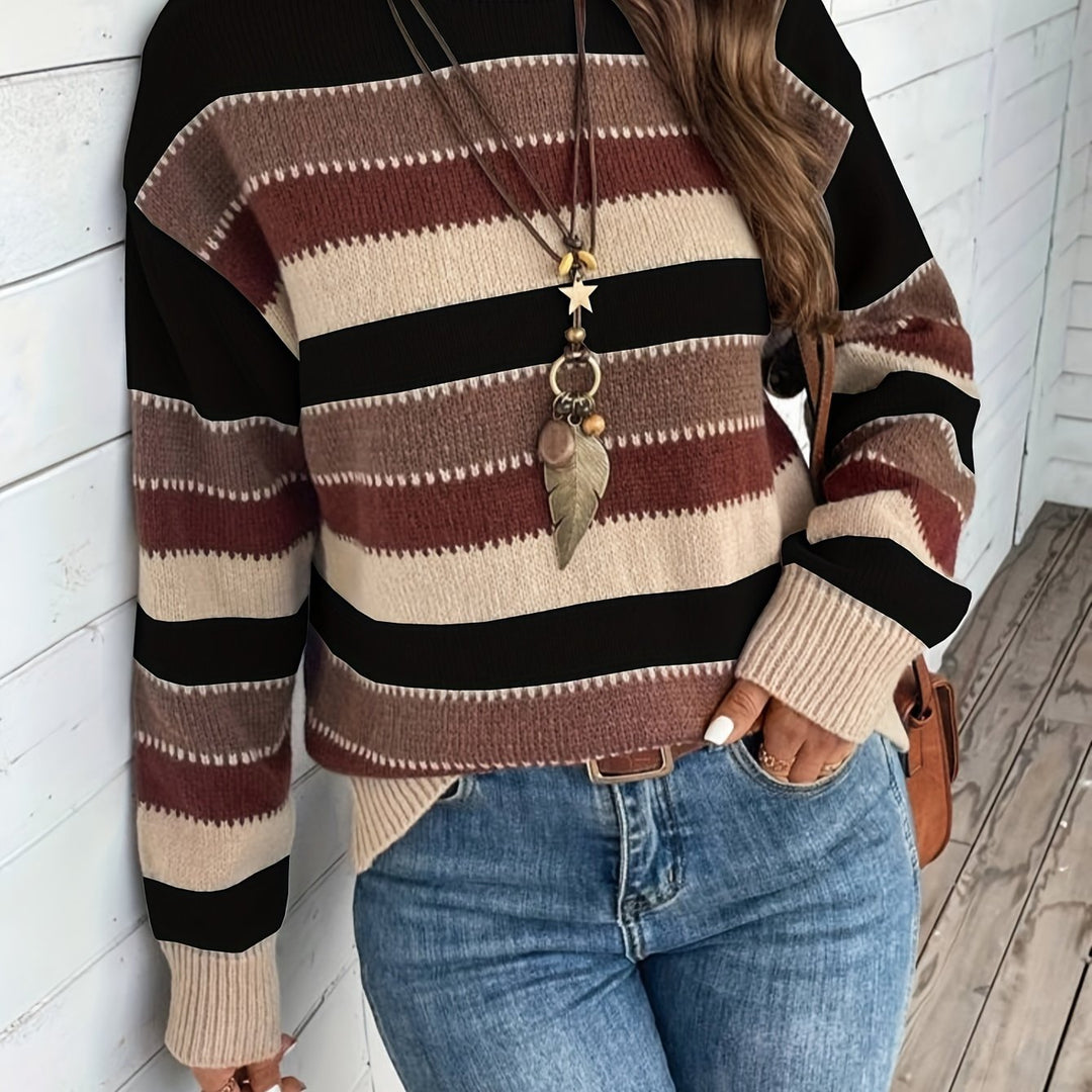 Maren | Cozy Striped Round-Neck Sweater