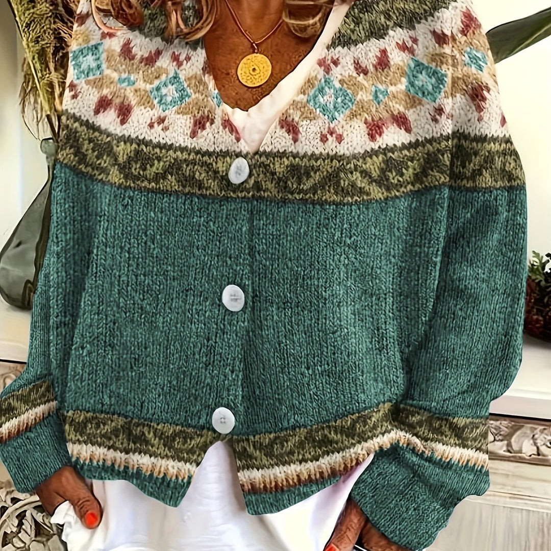 Harlow | Patterned Button-Front Cardigan