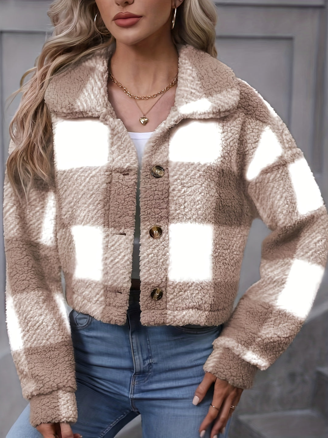Marnie | Cozy Cropped Plaid Jacket