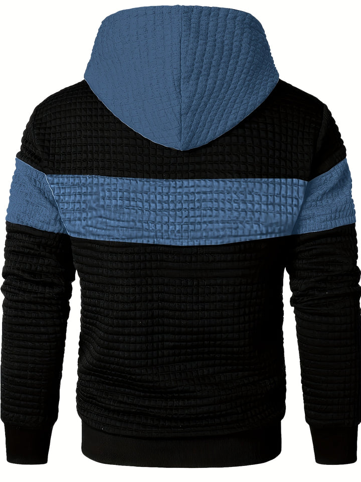 Hayes | Textured Colour-Block Hoodie