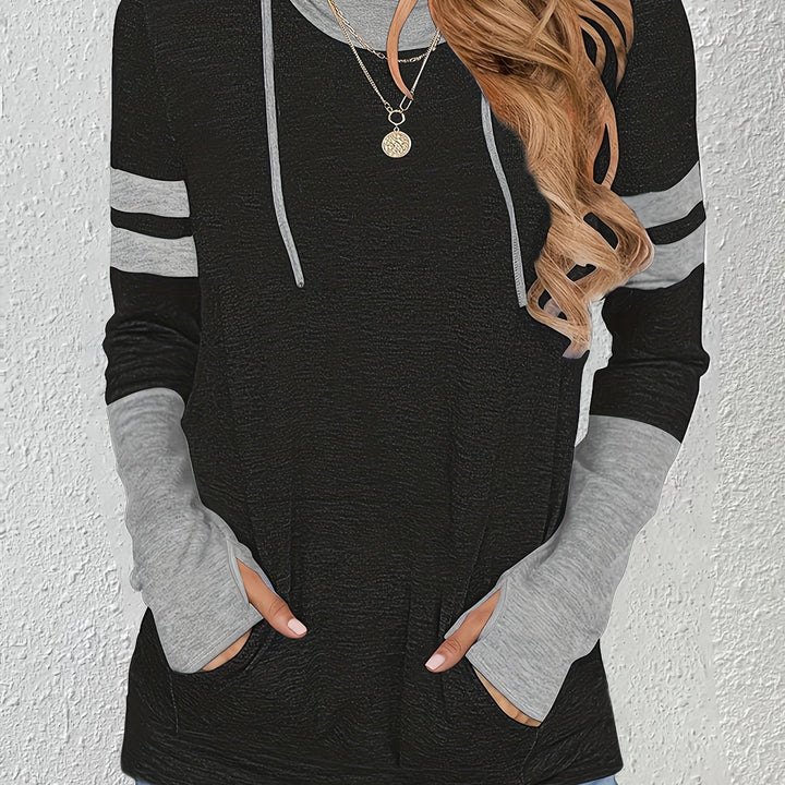 Marlene | Two-Tone Drawstring Hoodie