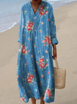 Theodora | Vintage Lovely Floral Pattern Art Dress