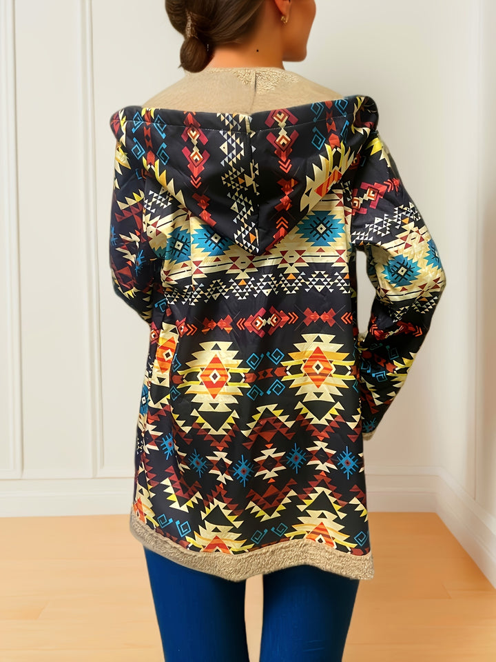 Mabel | Cozy Patterned Hooded Coat