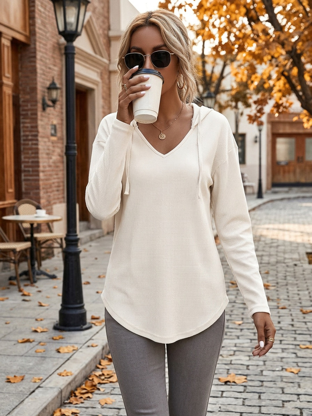 Kendra | Relaxed V-Neck Hoodie