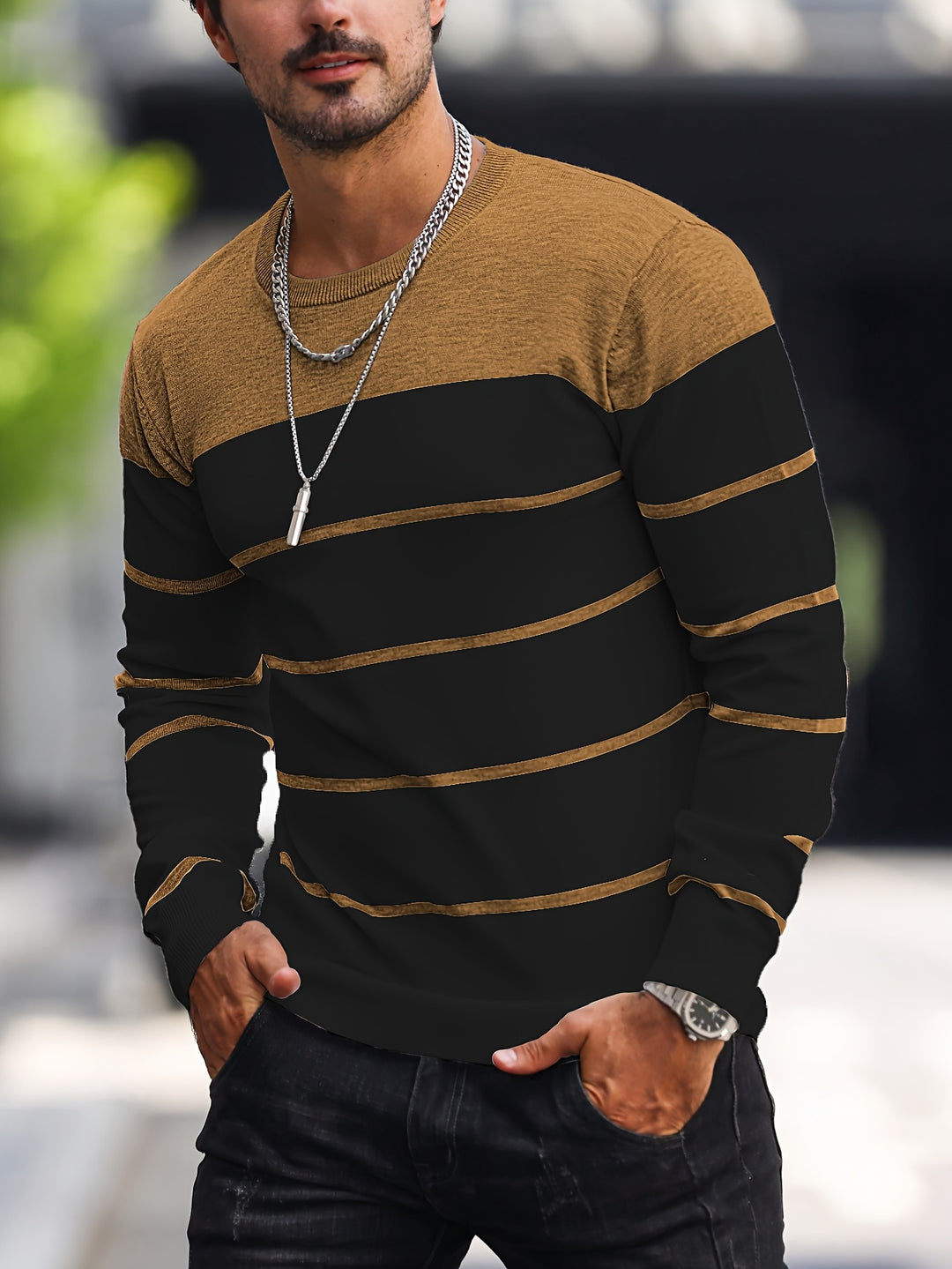 Henry | Striped Crew Neck Sweater