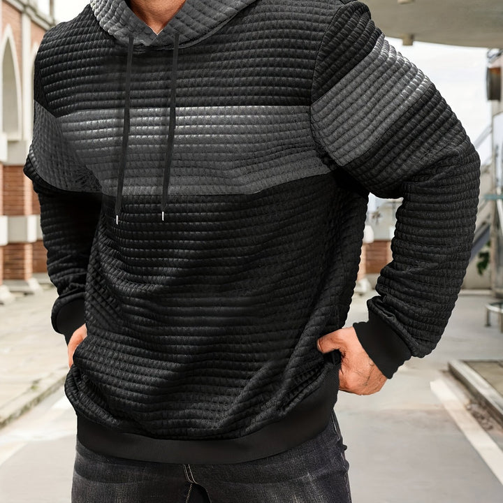 Hayes | Textured Colour-Block Hoodie