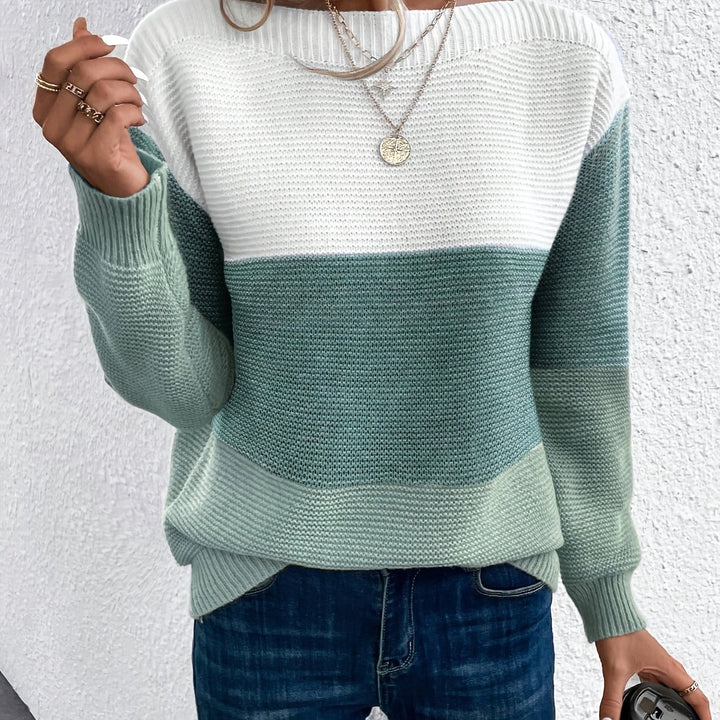 Serena | Color-Blocked Drop-Shoulder Sweater