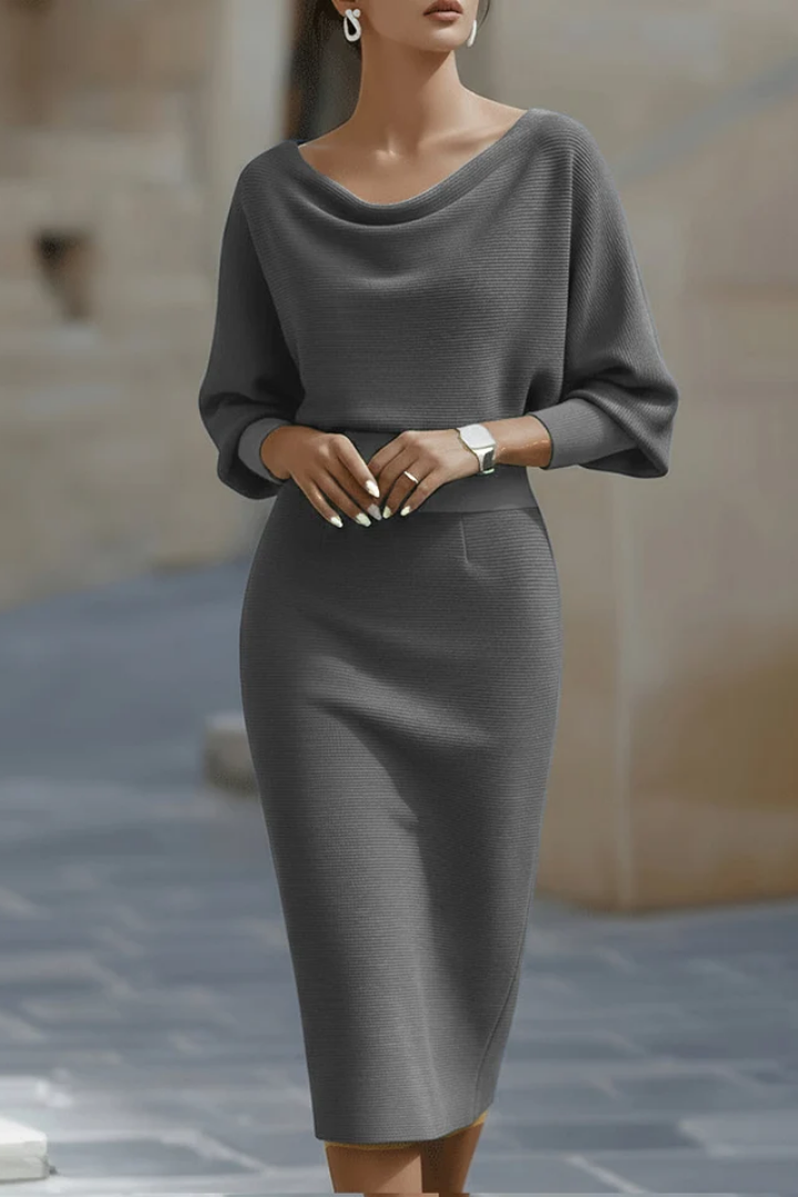 Ramona | Draped Batwing Midi Dress