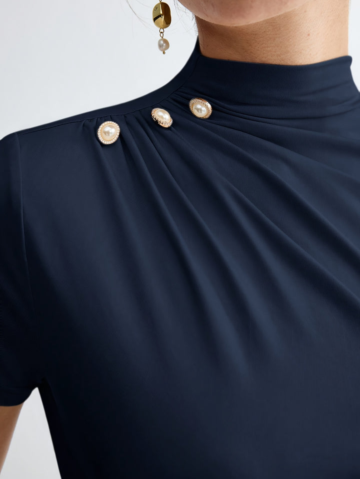 Sienna | Mock Neck Short-Sleeve Top