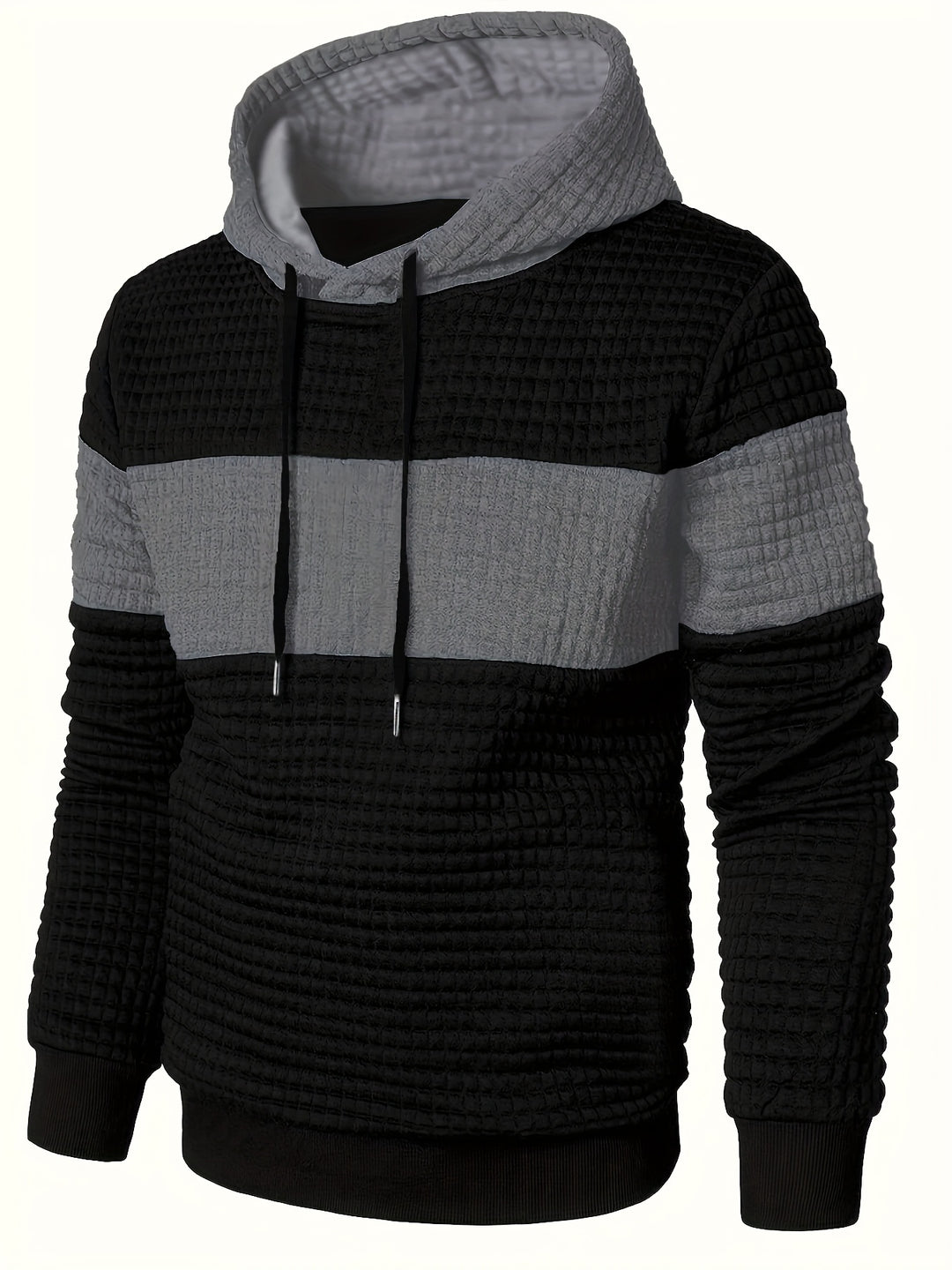 Hayes | Textured Colour-Block Hoodie