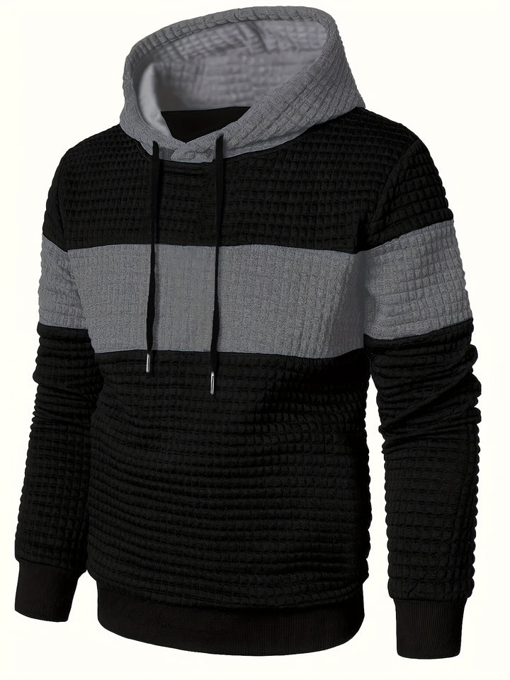 Hayes | Textured Colour-Block Hoodie