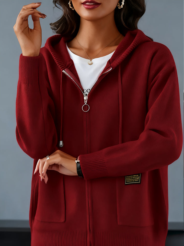Rowena | Cozy Zip-Up Hooded Cardigan