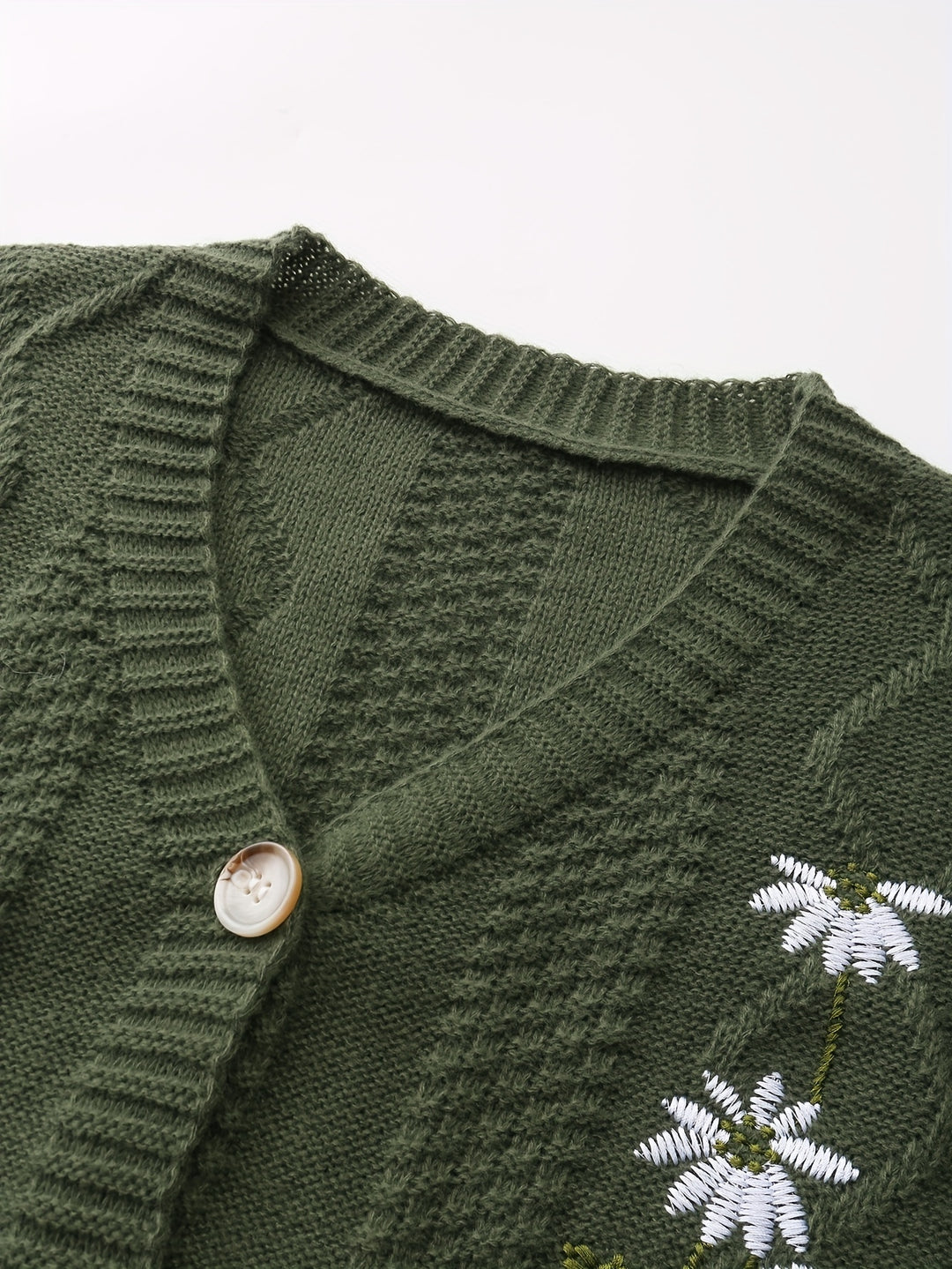 Flora | Floral Embroidered Button Cardigan