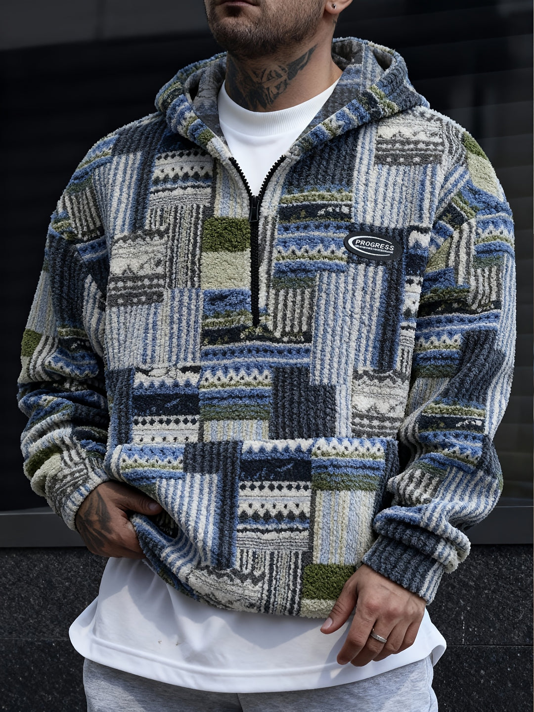 Malcolm | Patterned Quarter-Zip Pullover