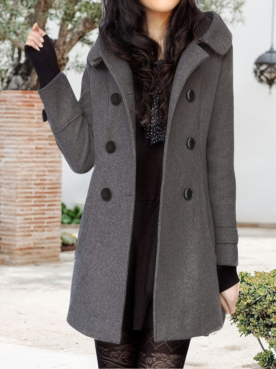 Rosanna | Hooded Double-Breasted Mid-Length Coat
